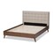 Baxton Studio Alinia Beige Upholstered Walnut Wood King Size Platform Bed 146-8170 - alternate 7